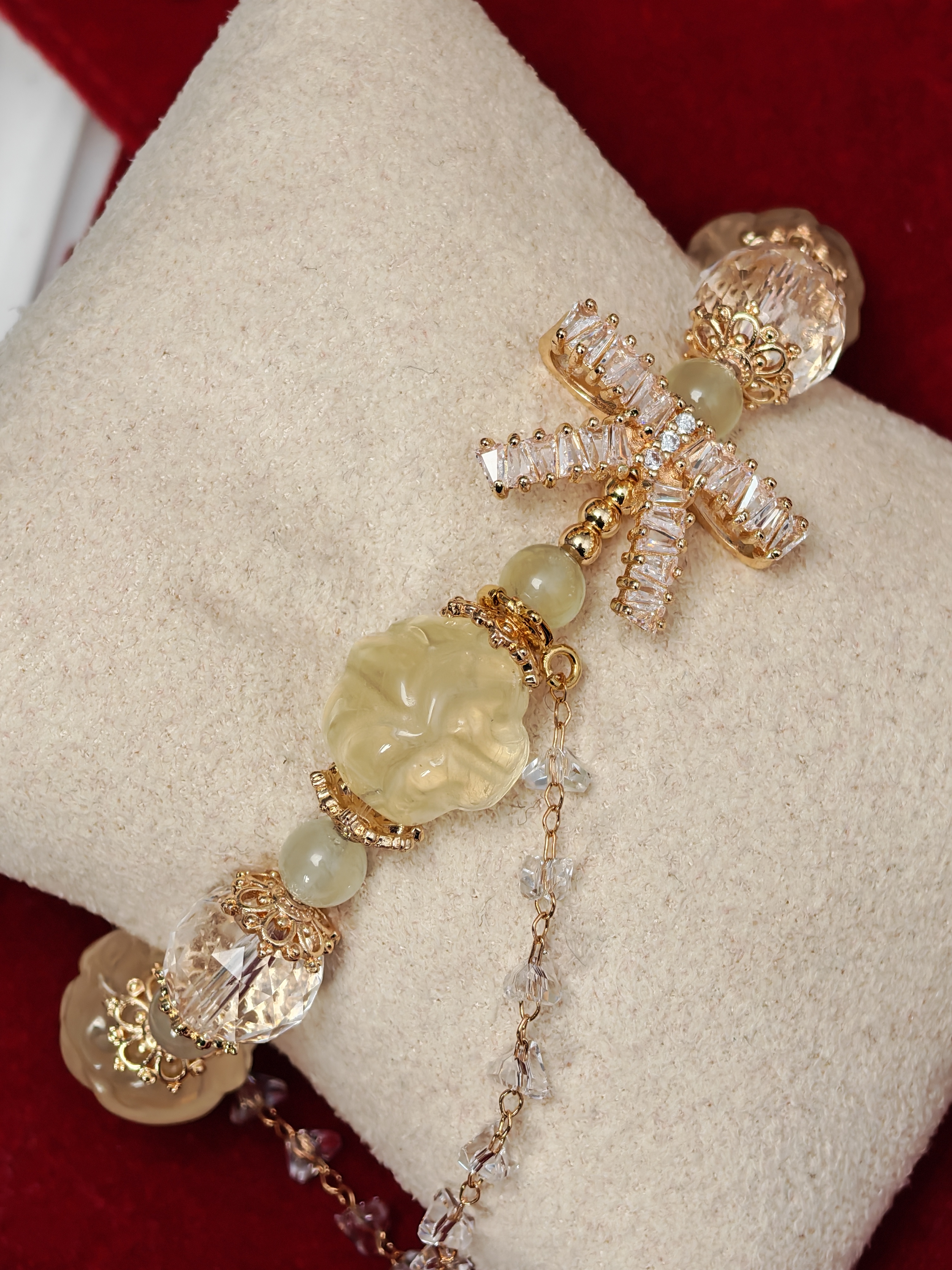 Natural Citrine Nine-Tailed Fox Attracts Wealth and Peach Blossom Bracelet
