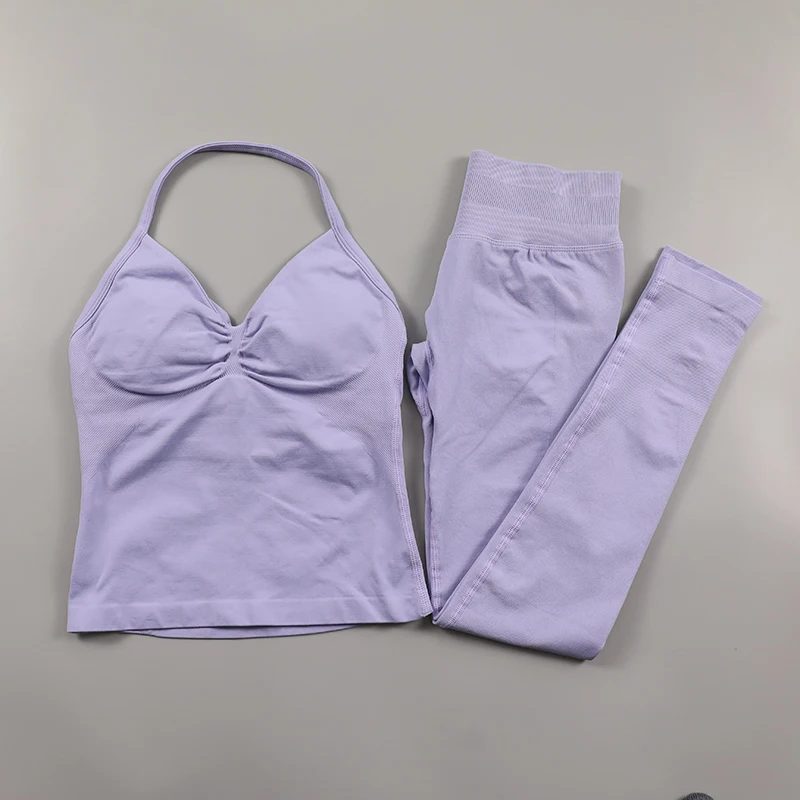 2025--Impact Set Women Padded Tank Tops Longe High Waist Scrunch Seamless Yoga Leggings Fiess Clothes Workout Sets Gym Suit Activewear Tracksuit