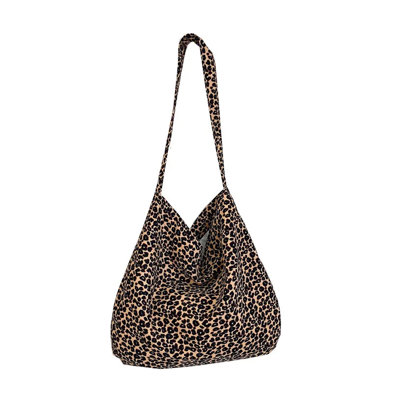 Japanese and Korean Ins Modern Small Leopard Print Messenger Bag Single Shoulder Canvas Bag for Female Student R250312