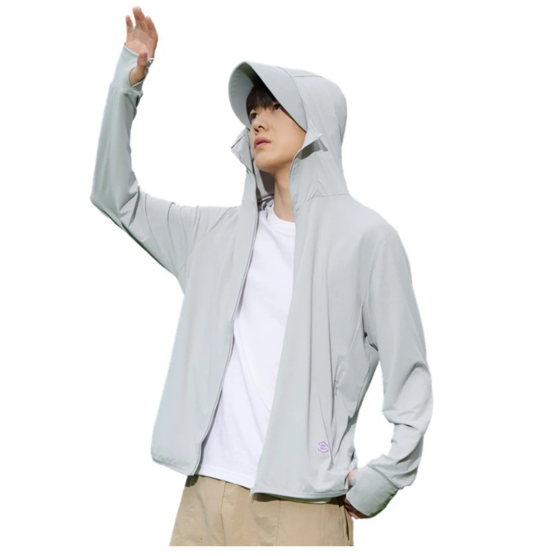 Ice Silk Sunscreen Clothing Detachable Large Brim UPF50 Mens Sun Protection Outdoor Jackets Summer Cycling Shirt 250313
