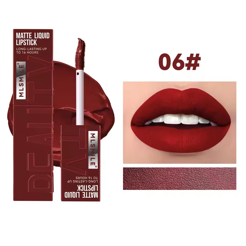 6 Colors Nude Matte Lip Gloss Waterproof Lasting Lipstick Not Fading Sexy Nude Red Pink Velvet Liquid Lipsticks Makeup