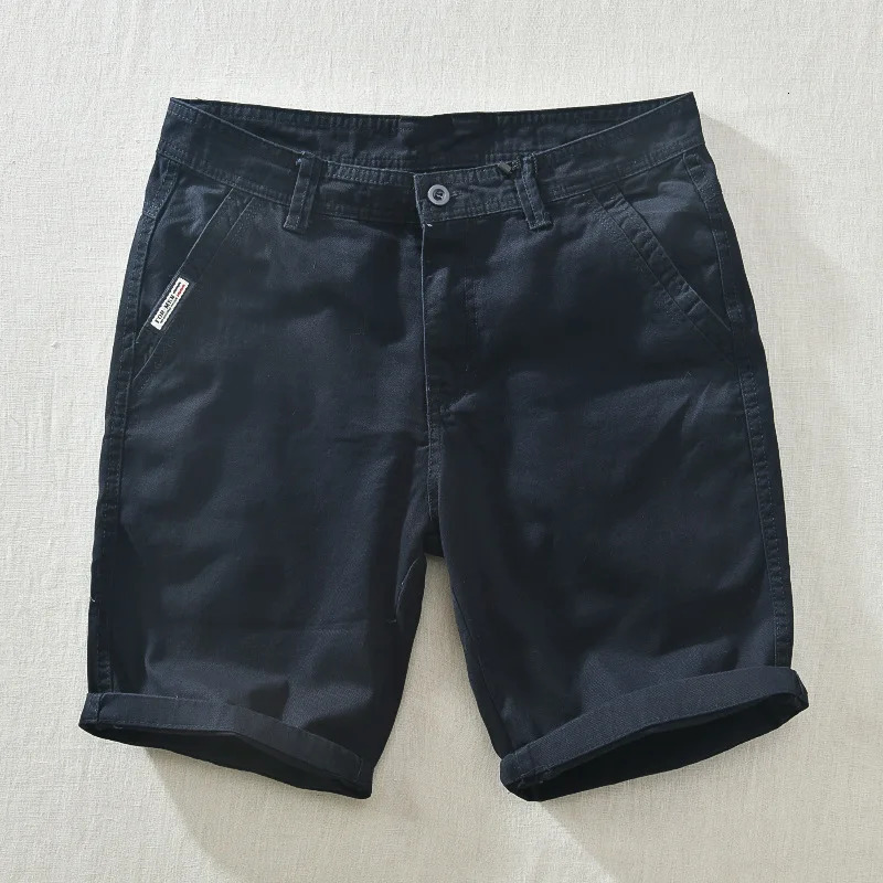 Summer Solid Color Versatile Mens Cargo Shorts Casual Cotton Comfortable Work Shorts With Multi-pocket 250312