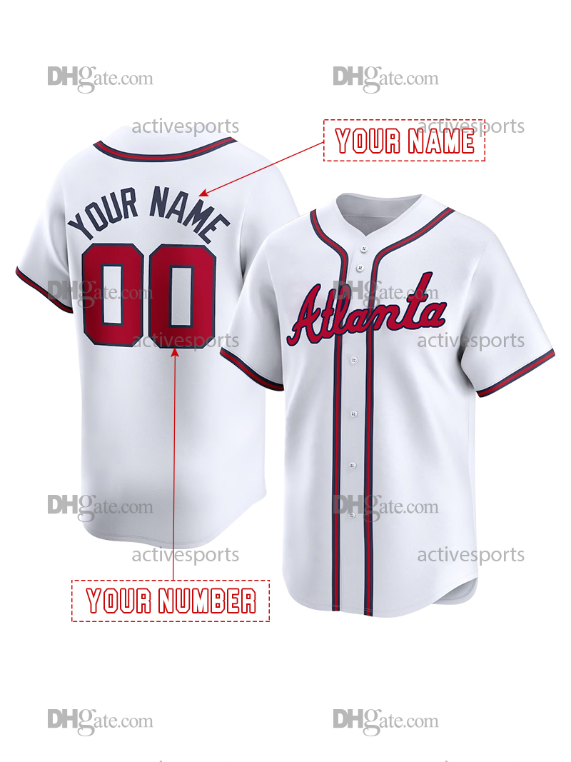 Custom 13 Acuna Jr. Olson Baseball Jersey Riley Arcia Albies Harris II Kelenic Strider Stitched Number Name Mens Womens Youth