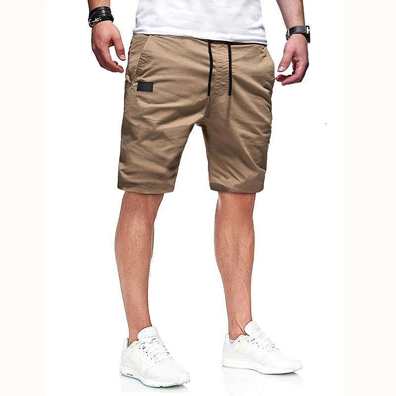 Source: Summer five quarter European size, pure cotton, elastic waist, straight through men's workwear shorts, 2025 new casual versatile fashion 