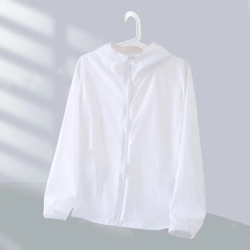 Ice Shreds Breathable Comfort Skin Friendly Cool Solid Color Windproof Outdoors Anti Scratch Mens Sunscreen Jacket Summer 250313