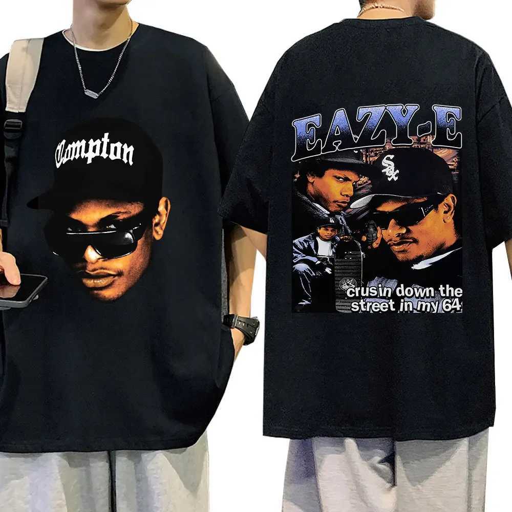 90s Rapper Eazy E Graphic T Shirt Men Vintage Harajuku T-shirts Short Slve Oversized Cotton T-shirt Hip Hop Strtwear Ts X250313
