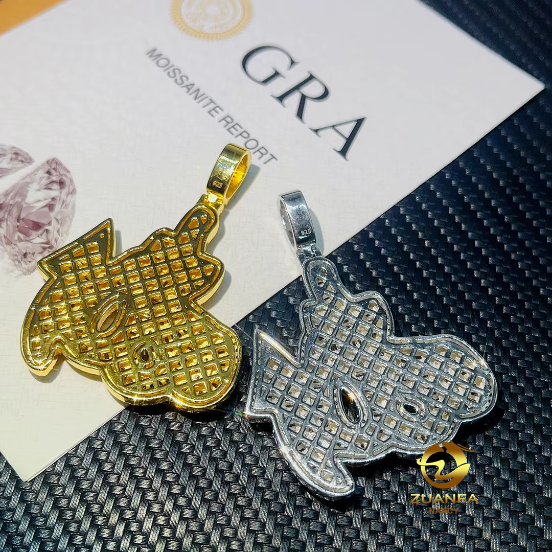 Fashion Hip Hop Jewelry VVS Moissanite Pendant Mens Necklace Pass Diamond Tester Iced Out Anchor Pendants