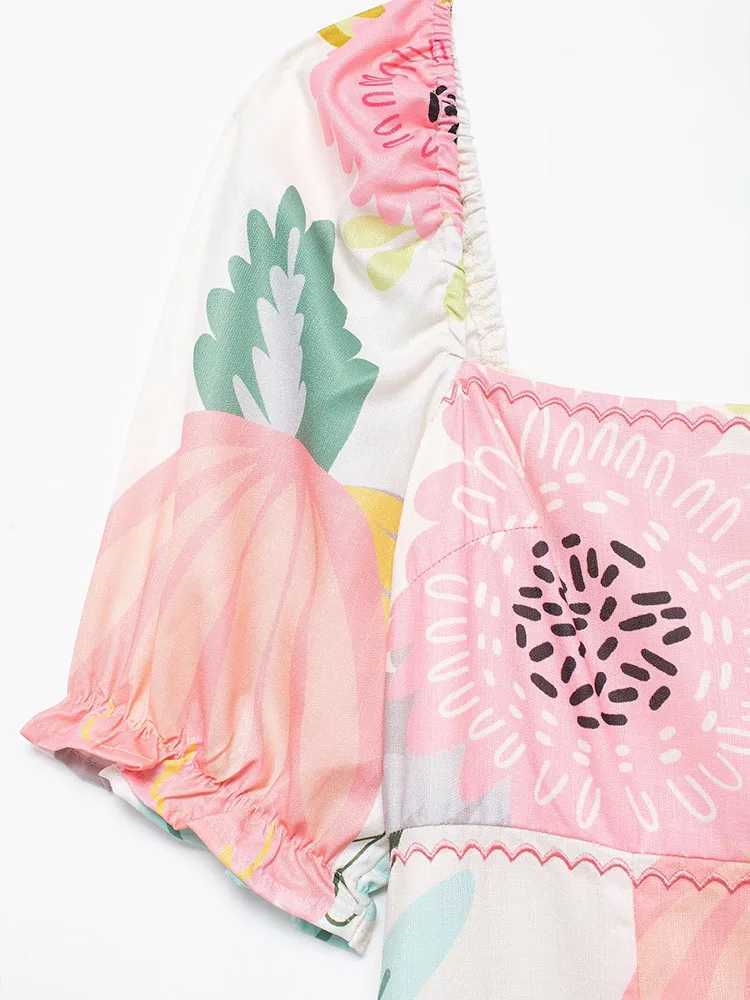 Urban Sexy Dresses 2020 new womens clothing European and American fashion casual simple print embryo square collar short sleeved Dr Y240312BV06