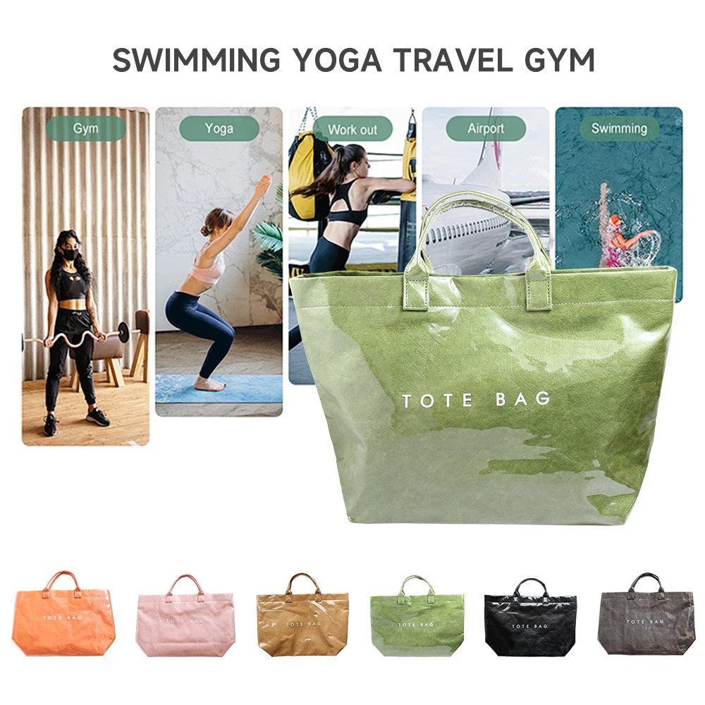 Large Capacity Fashion Tote Bags PVC Waterproof Transparent Jelly Handbag Vintage Solid Trend Top Handle Bag Letter Print 250305