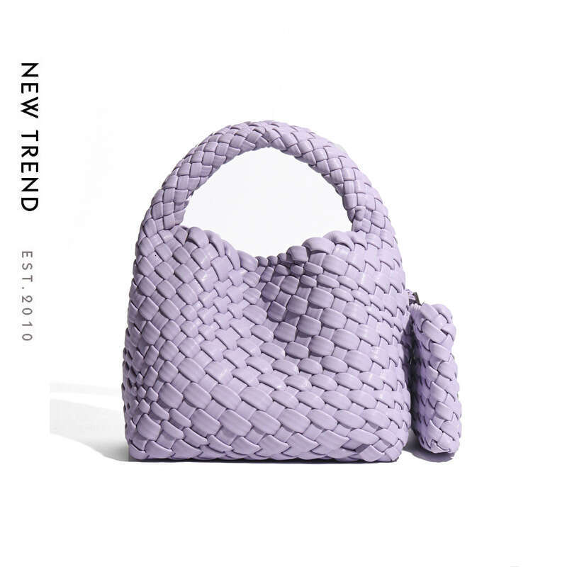 new niche hand-held hand woven versatile mother and child texture single shoulder armpit vegetable basket bucket bag