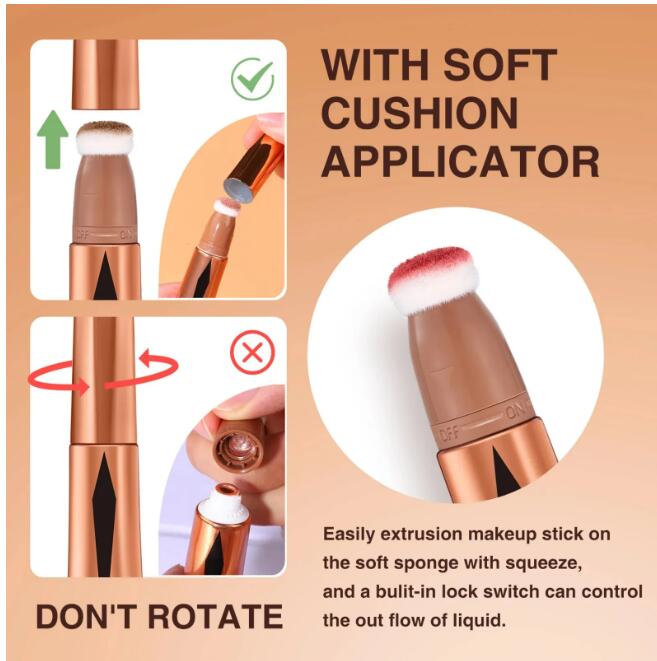 Cream Contour Blusher Wand Highlighter Blush With Cushion Liquid Face Bronzer Stick Applicator Makeup Cosmetics
