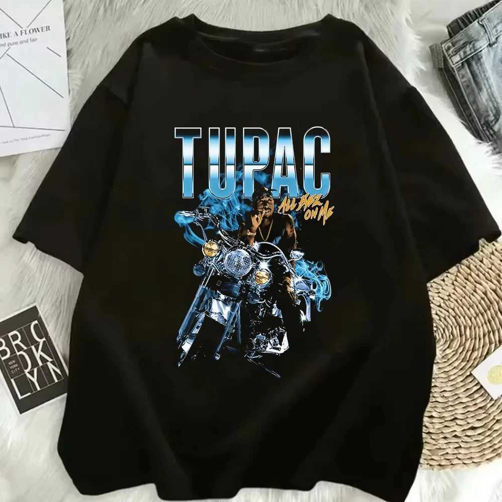 2025 Summer Fashion T-shirt Rapper Tupac Top Hip Hop Strt Wear Oversized Short Slve T-shirt Mens And Womens T-shirts X250313