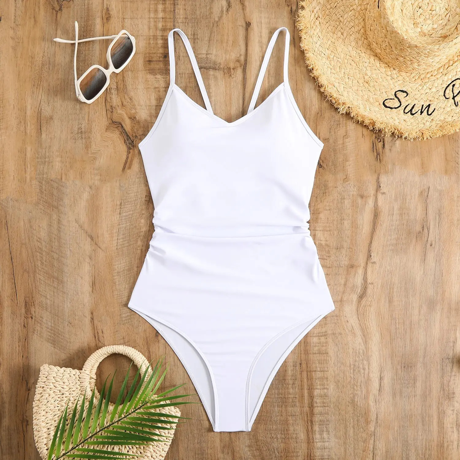 brown onepiece swimsuit womens thong sexy backless Monokini beach black and white 250409