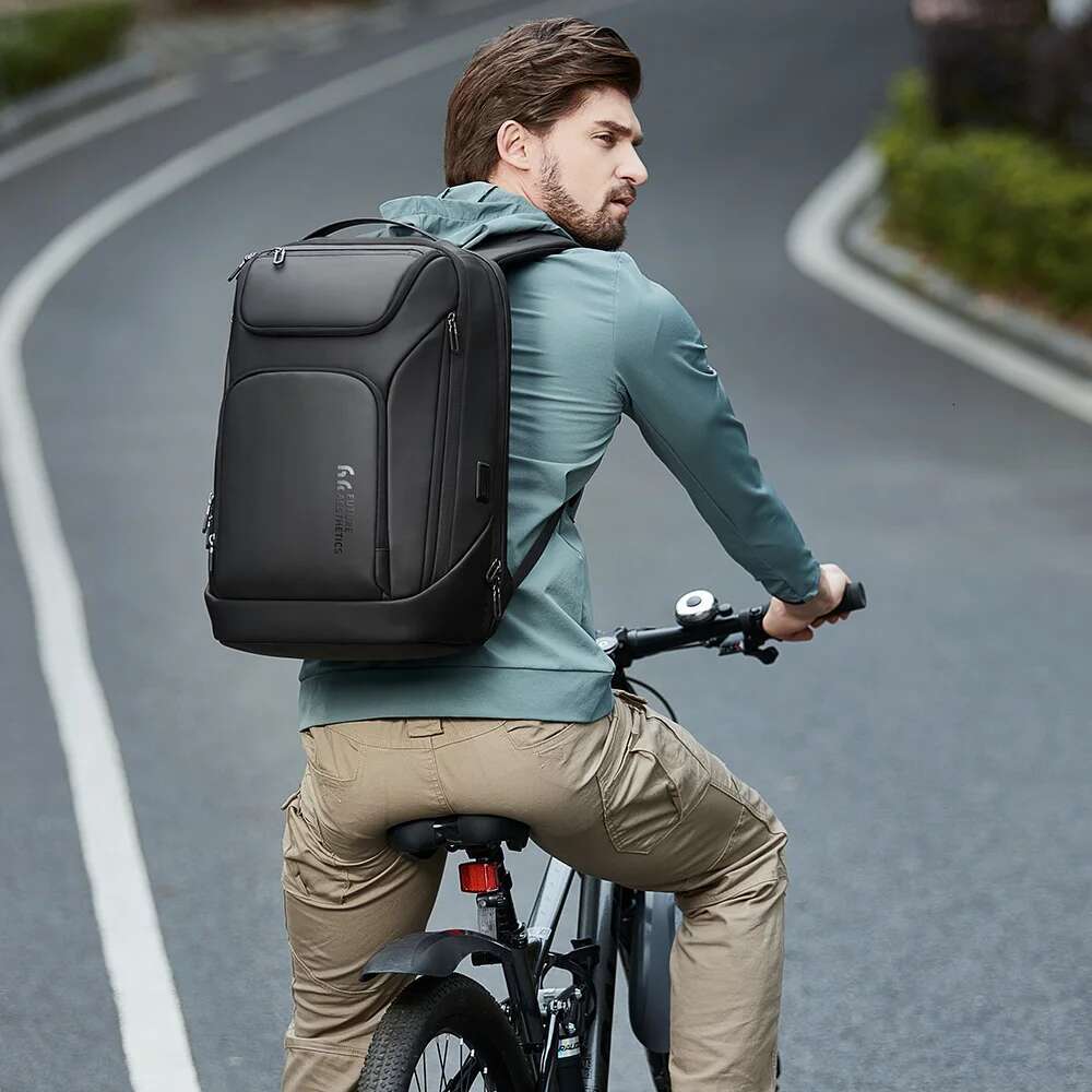 Heroic Knight Business For Men Waterproof Travel 17.3" Laptop Backpack High Capacity Multifunctional Pack USB Charging