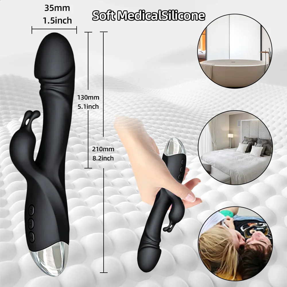 Rabbit Vibrator for Women Powerful G Spot Female Clitoris Stimulator Vagina Nipple Massage Penis Silent Adult Sex Toy 250313