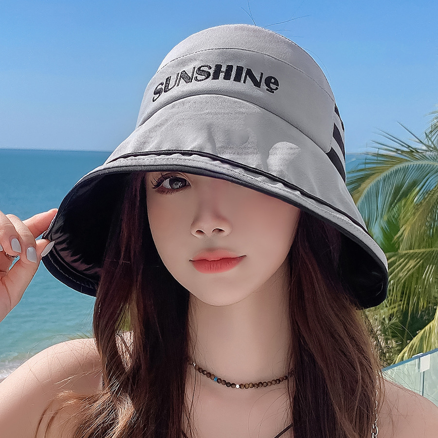 baseball cap Large brimmed women, summer face blocking, UV resistant shawl, sun for outdoor cycg, versatile ponytail basin hat