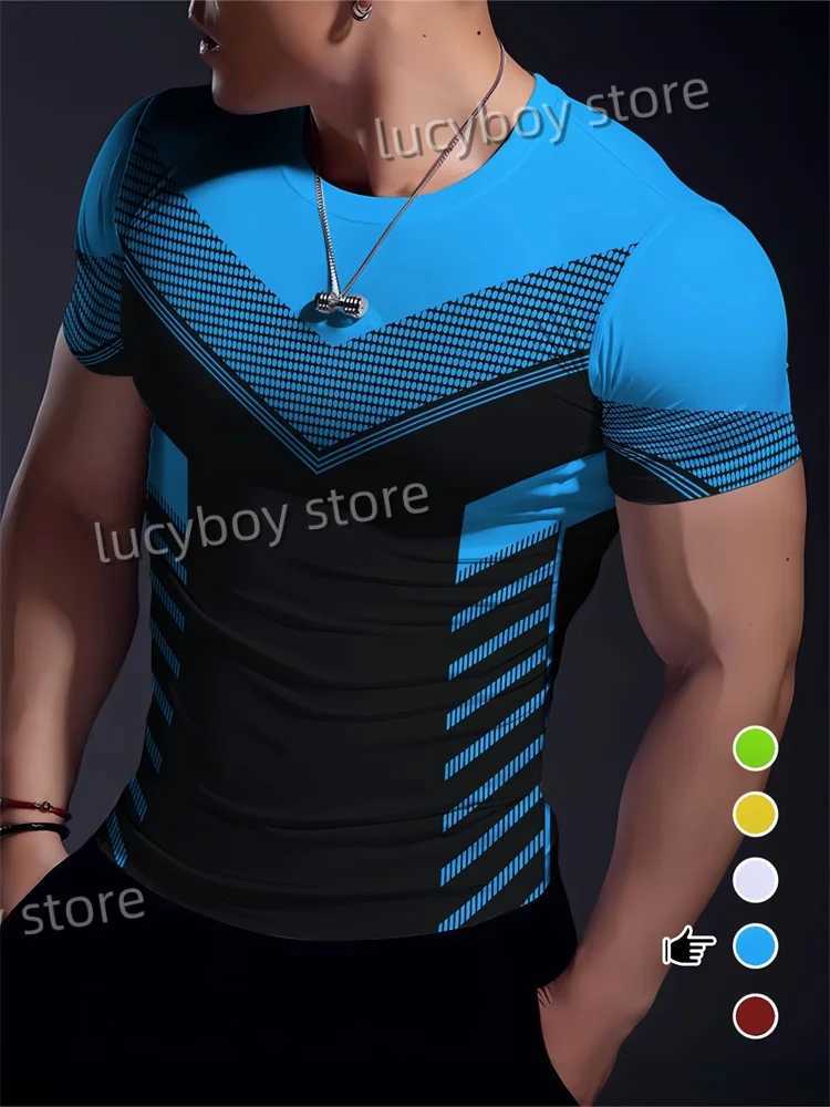 Mens Sports Stripe Gym T Shirt Mans Casual Short Slve Ts Quick Drying Running Sportwear Men Oversized Tops men Clothing X250313