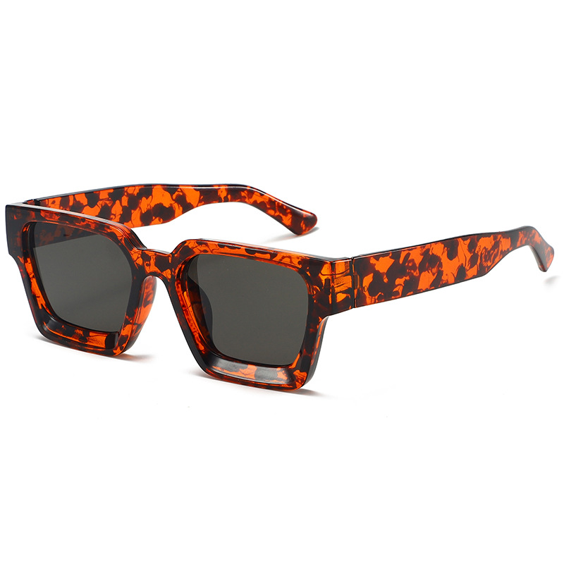 New thick frame sunglasses Trend square frame glasses personality cross border large frame sunglasses