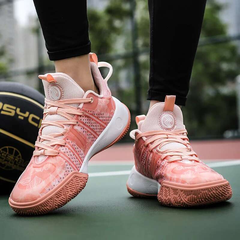 2025 Men and Women Fluorescent New Comfortable Thick Soled Air Cushion Basketball Shoes Valentine's Day Romantic Design