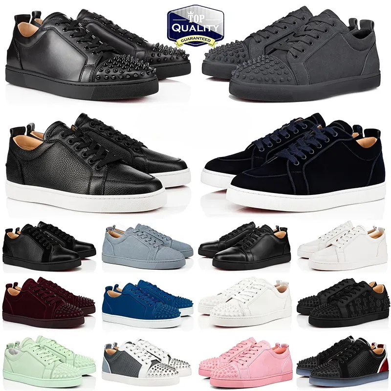 Luxury Designer Low Dress Shoes Mens Casual Shoes Sneakers Glitter Grey Rivets Leather Suede Camo Green Men Women Fashion Spikes Office Career Wedding Trainers