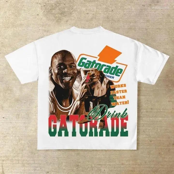 Men's T Shirts Hip Hop Men TShirt Vintage Summer Casual American Style Personalized Design Basketball Player Prints Cotton Fashion Trend
