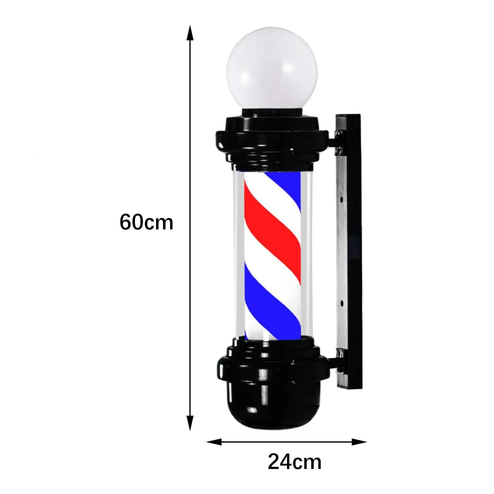 23.6 inch barbershop pole light classic logo rotating strip light salon open logo light used for outdoor and indoor barbershops in salons 250312