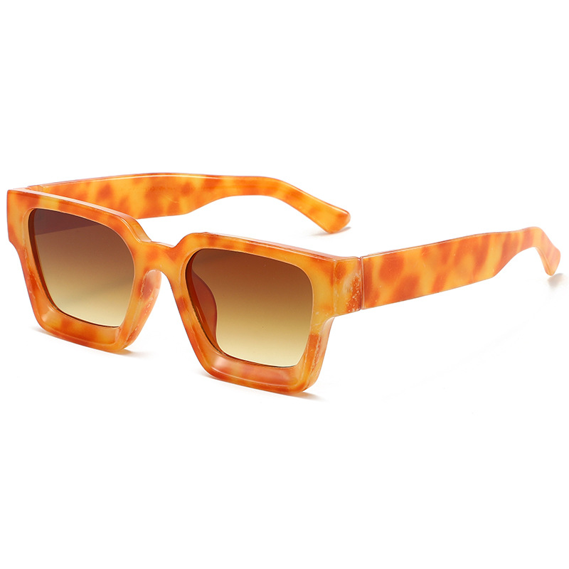 New thick frame sunglasses Trend square frame glasses personality cross border large frame sunglasses
