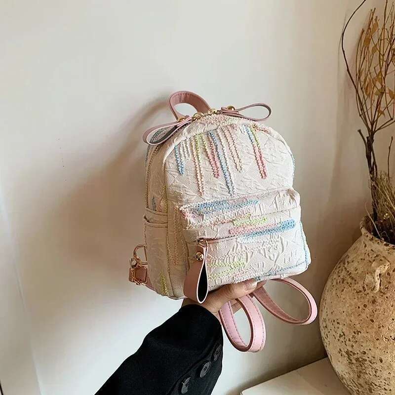 Exquisite Color Mini Compact Backpack Fashion Designer Personalized Super Cool Unique Women s Backpack 2025 Spring And Summer New Outdoor Leisure Bag