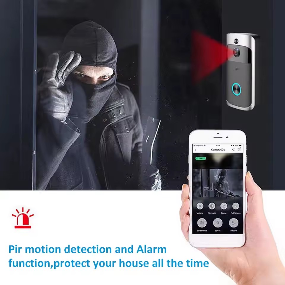 720P HD Smart Home Wireless WIFI Doorbell Camera Security Video Intercom IR Night Vision AC Battery Operated House Door Bell New V5