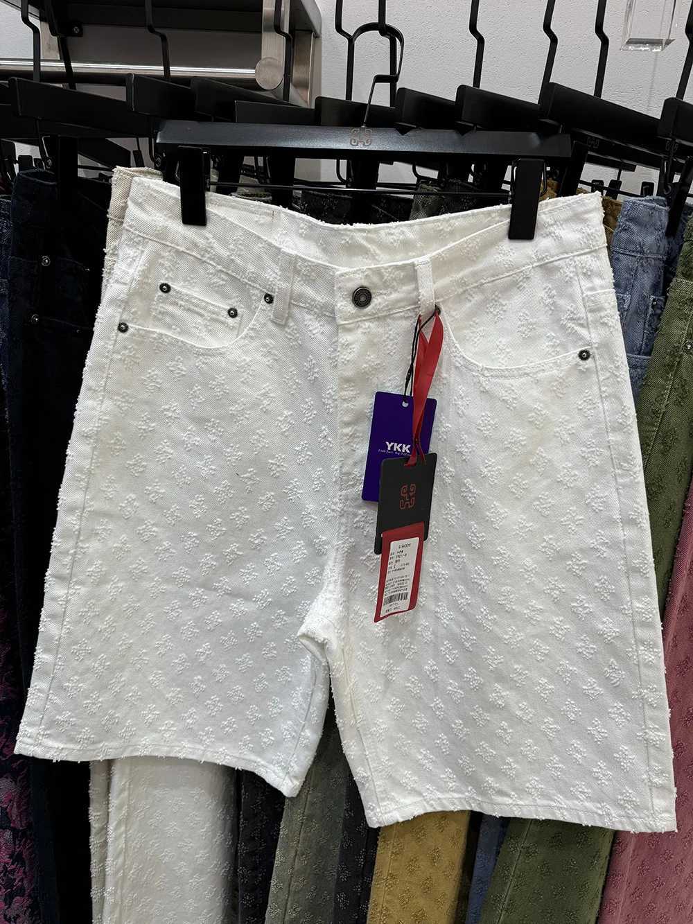 New Summer Mens Distressed Shorts Retro Jacquard Straight Leg Mens Denim ShortsXJ250313