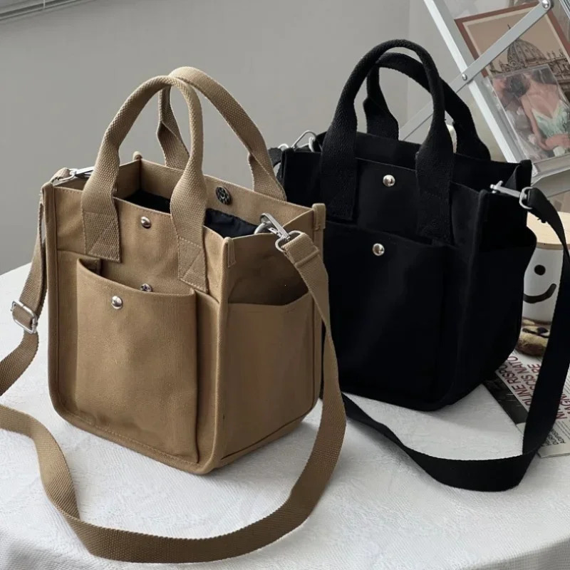Women Crossbody Bags Canvas Solid Color Casual Tote Bag Messenger Bag Shoulder Bag Brand Designer Simplicity Girls Handbags R250312