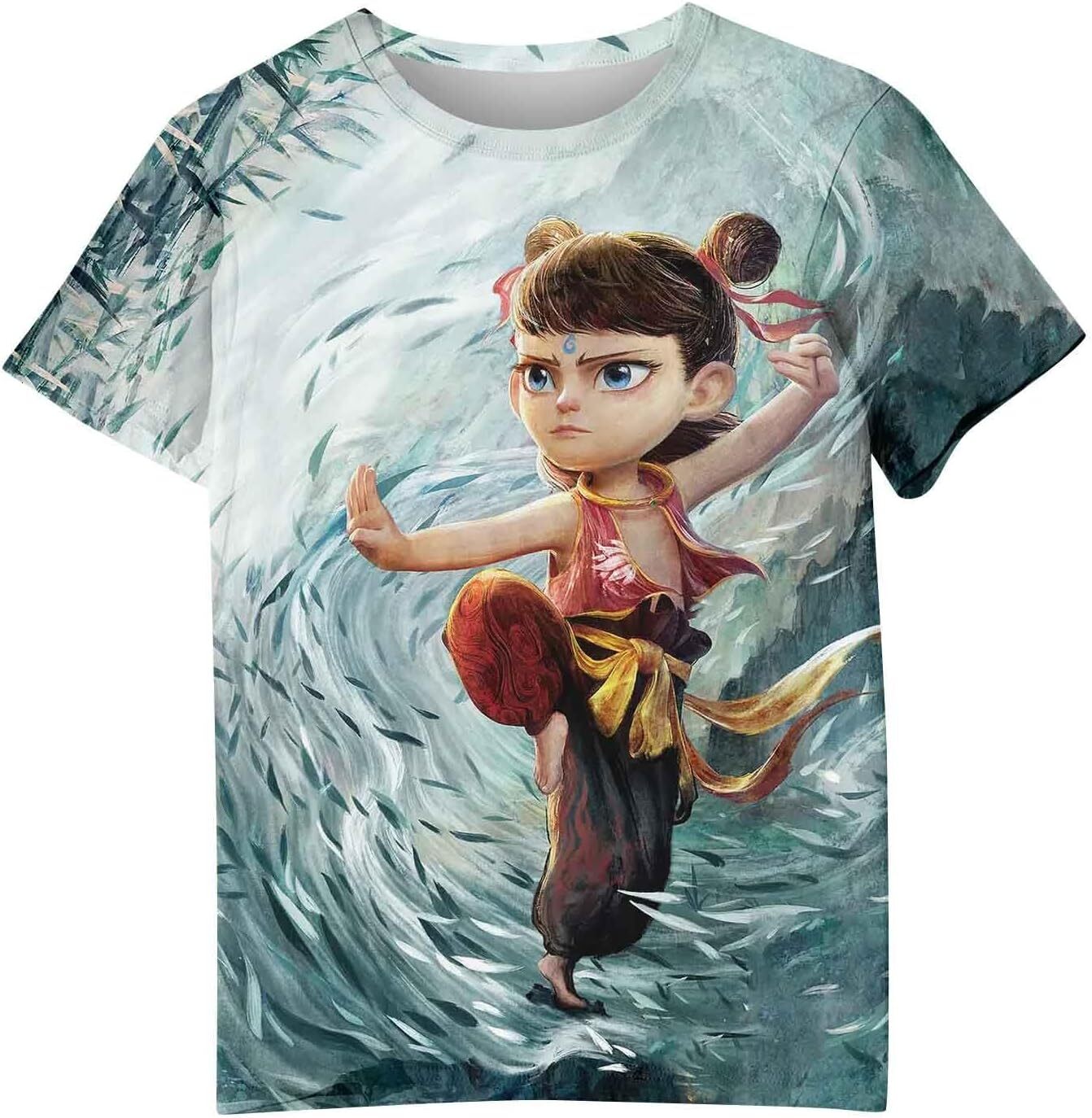 Mens T shirt Ne Zha Movie Graphic Tee Unisex 3D Nezha Printed T Shirt for Men Women Short Sleeve Round Neck Novelty Tops tee Casual tops summer clothe