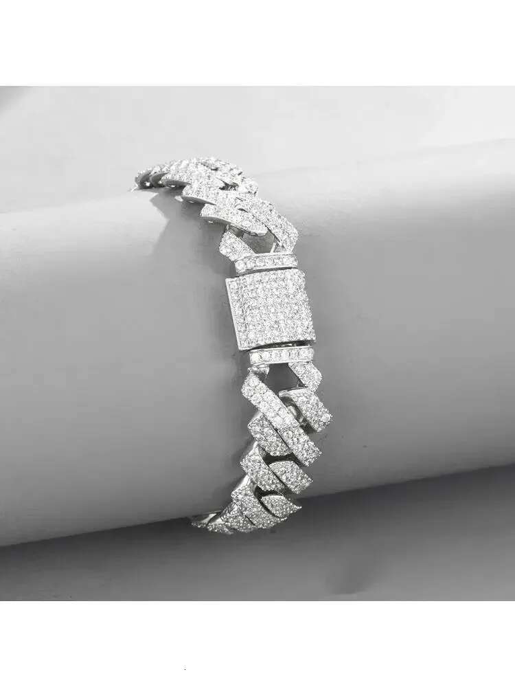 2025 15mm Iced Out Miami Cuban k Chain Choker Necklace Rose Gold Sier 2 Tone Color Mix Cz Stone Unisex Hip Hop Jewely Box Clasp