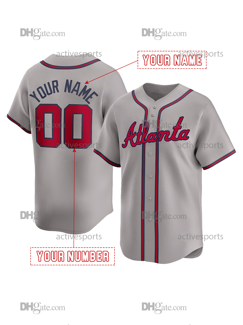 Custom 13 Acuna Jr. Olson Baseball Jersey Riley Arcia Albies Harris II Kelenic Strider Stitched Number Name Mens Womens Youth
