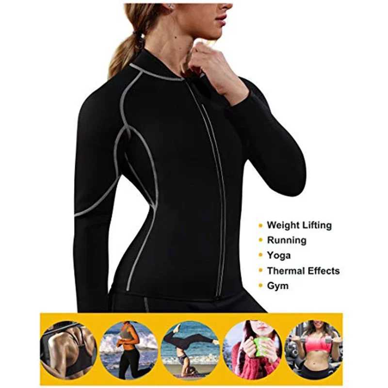 Active Shirts Tees Hot sauna set sauna sweatpants hot sweat shape womens weight loss burning tight corset shaping and weight loss jacket Y2503124PQM