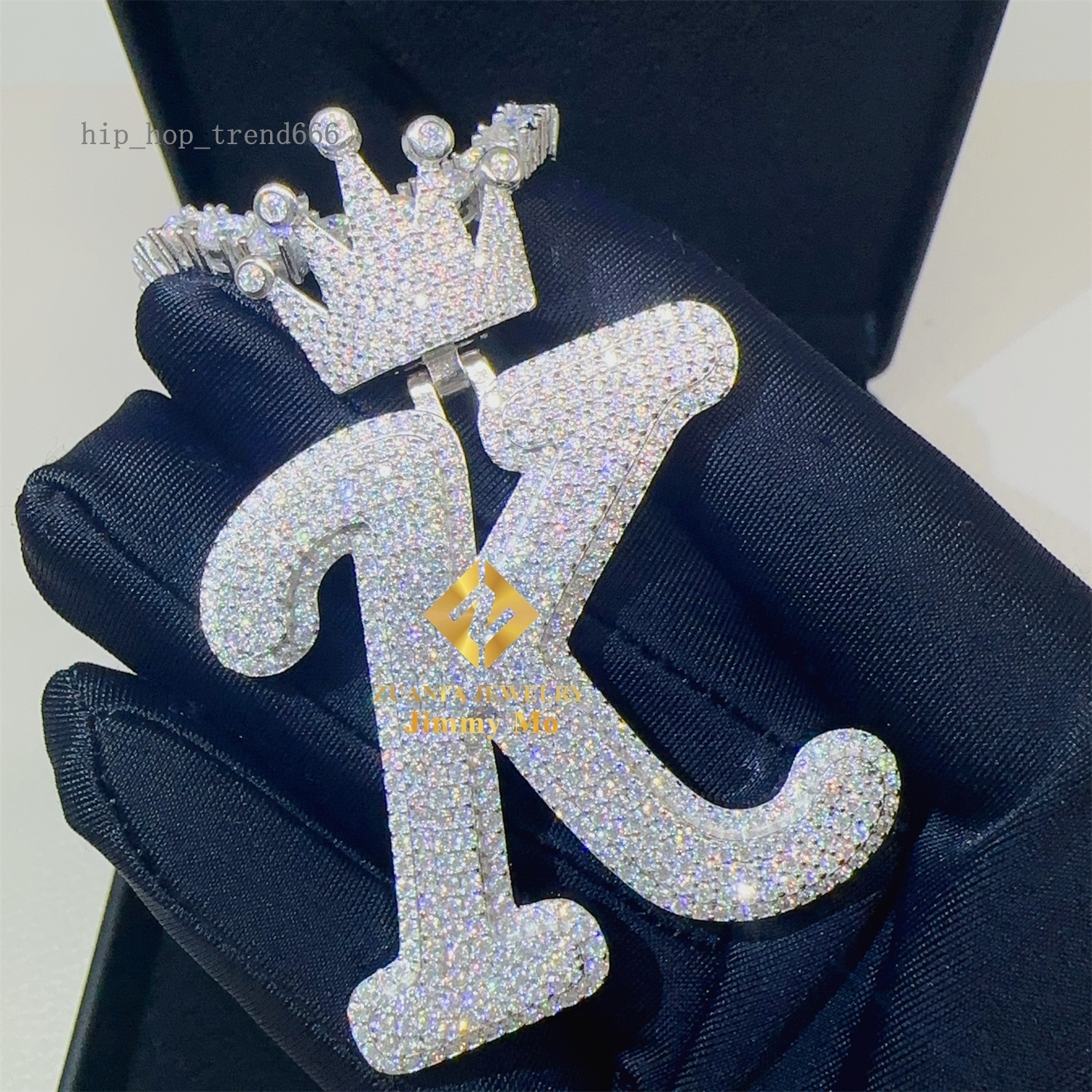 GRA Certificate Customized Pendant Luxury Jewelry 2in 925 Silver Iced Out VVS Moissanite Letter Initial K Name Pendant
