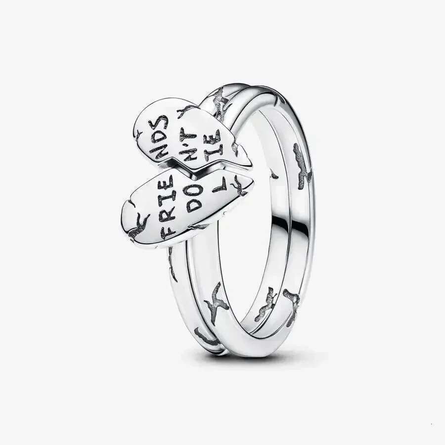 2025 NEW Stranger Things Series Glow-In-The-Dark Heart Charm Hellfire Club Ring Fit S925 Snake Charm Bracelets Pendant Jewelry