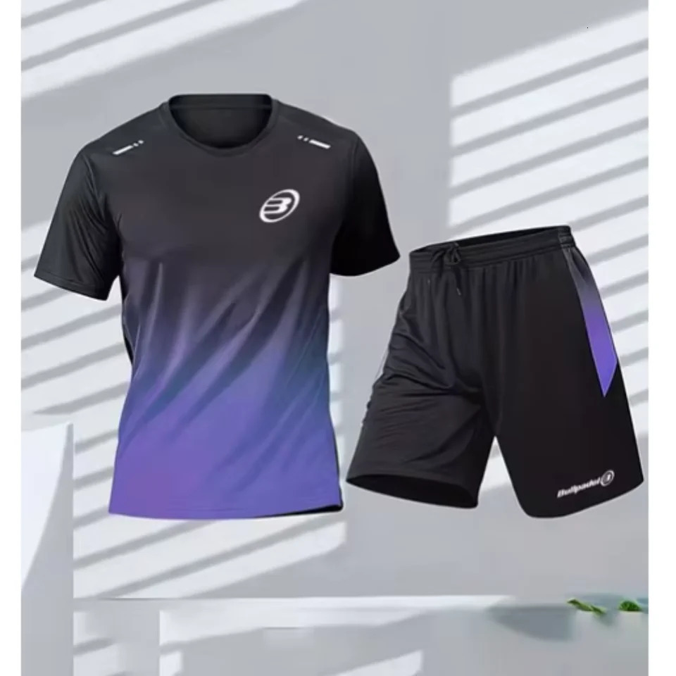 Bullpadel T-shir Tracksuit Summer Mens T-shirt And Shorts Tracksuit Breathable And Loose Tennis Tracksuit Running Training Wear 250312