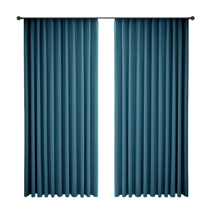 T0381 Double-sided linen high blackout curtains sunscreen soundproof Chinese style living room bedroom cotton and linen splicing finished curtain