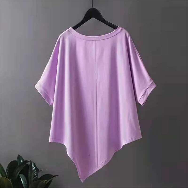 Summer Women Irregular Oversized T-Shirt Koreon Clothing Fashion Female Short Sleeve Tees All-Match Loose Pullover Casual Tops