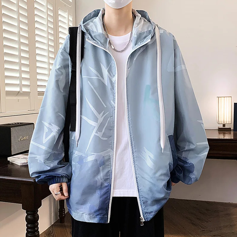 UPF Jacket Men Summer Sun Protection Coat AntiUV Quick Dry Sports Windbreaker Cycling Run Sunscreen Ice Silk Jackets W08 250313