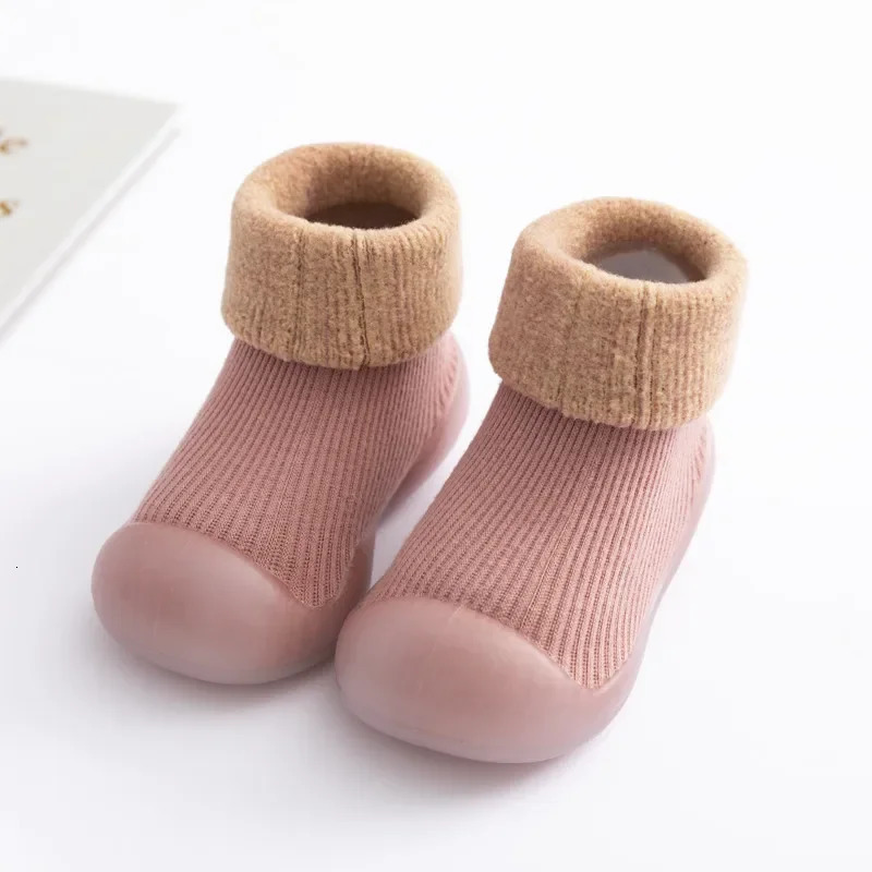 Snow Padded Warm Baby Toddler High-top Autumn and Winter Baby Walkin Shoegs Childrens Socks Shoes Non-slip Soft Bottom 250312