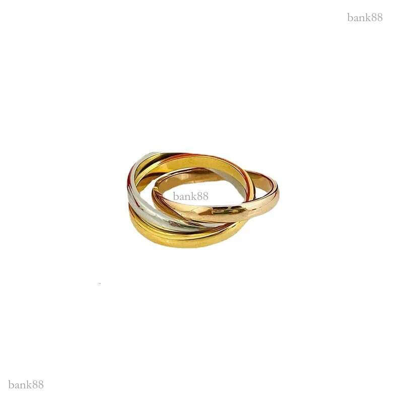Fashion Classic Trinity Ring Gold Ring Luxury Jewellery Black Gold Silver 3 Rings Trinity Women Mens Unisex Hip Hot Jewelry Wedding Party Gift Size