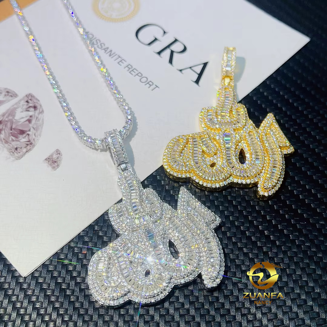 Fashion Hip Hop Jewelry VVS Moissanite Pendant Mens Necklace Pass Diamond Tester Iced Out Anchor Pendants