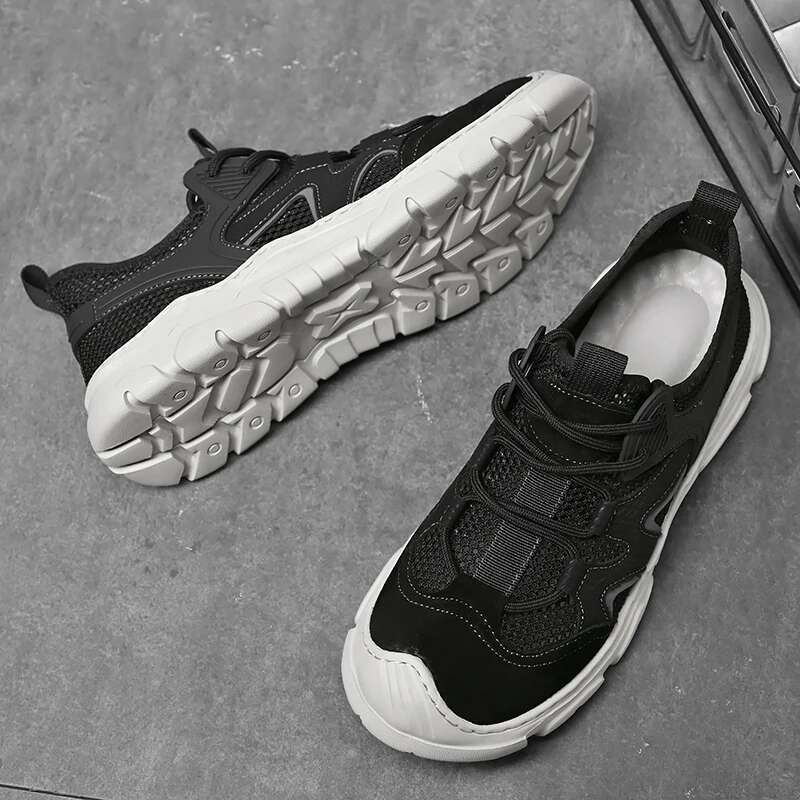 2025 Fashion New Summer Breathable Casual Comfortable Thin Mesh Soft Sole Slip Over Sports River Tracing Shoes Men