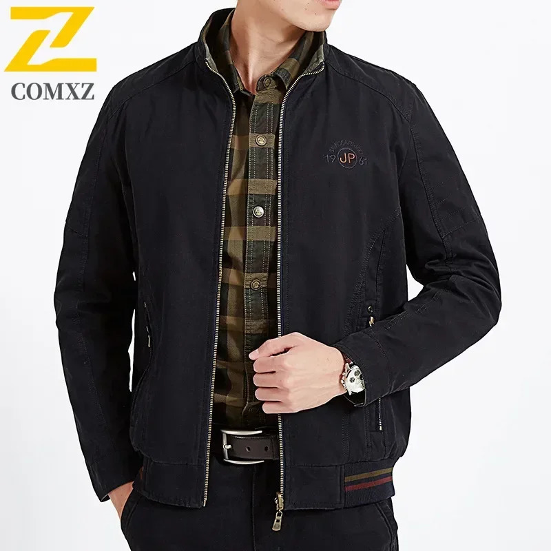 Mens jacket fashion retro pure cotton doublesided 2wear autumn casual business comfortable windproof 250313