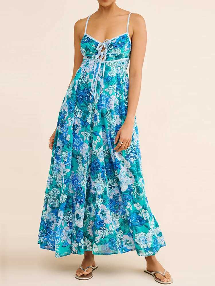 Urban Sexy Dresses V-neck loose decal work casual wear Dr womens summer Slvel printing elegant party Dr simple retro women Dr Y240312HKBJ