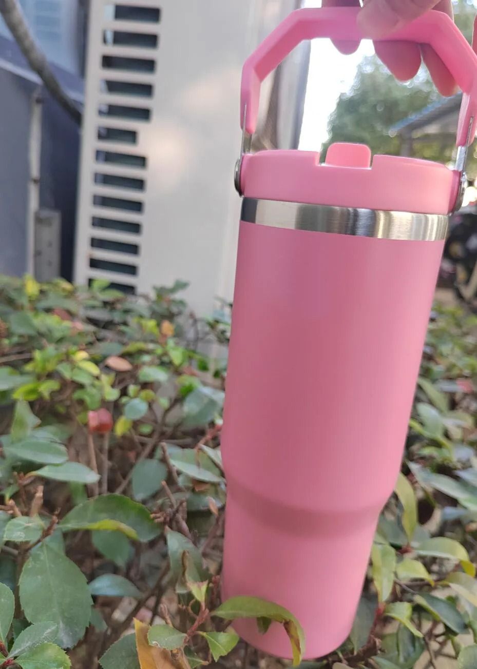 US Warehouse Water Bottles 30oz 20oz Cups Heat Preservation Stainless Steel Outdoor Large Capacity Tumblers Reusable Leakproof Flip Cup Water Bottle M