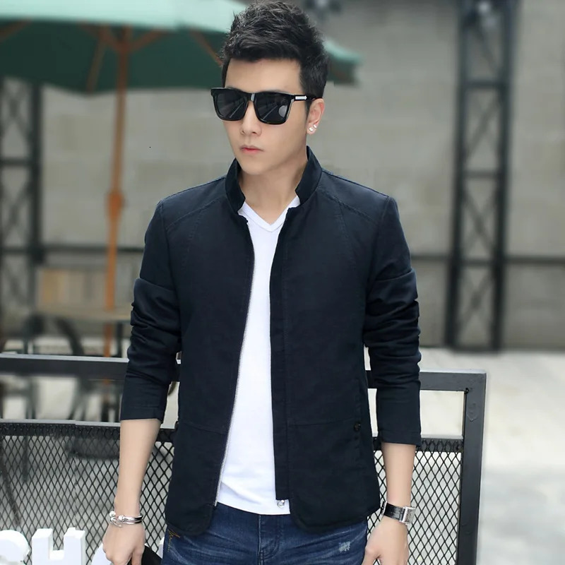 Mens fashion jacket mens full zipper windproof work bomber 250313