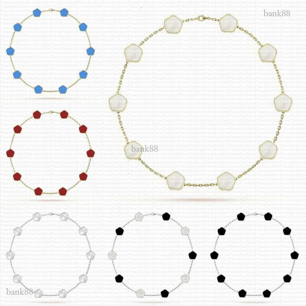 10 Motif Clover Necklace Diamond Necklaces Luxury Jewelry Designer For Women Lady 18K Gold Silver Plated Shell Necklaces Designer Fashion Jewelry Christmas